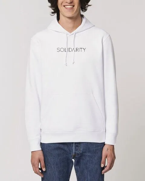 Human Family Human Family Bio Unisex Hoodie - "Drum - Solidarity", Weiss, – Produktbild 2 von 4