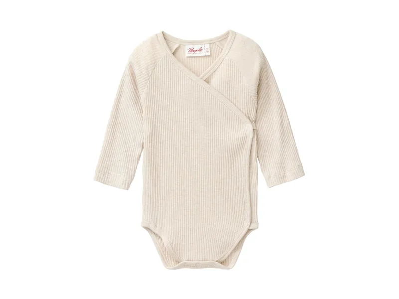 People Wear Organic People Wear Organic Langarm-Wickelbody kitt mélange Gr. 50/56, Natur, – Produktbild 1 von 1