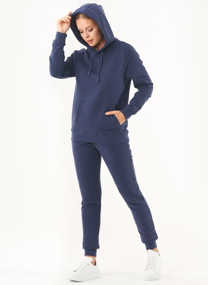 ORGANICATION ORGANICATION Damen vegan Weicher Sweat-Hoodie Aus Bio-Baumwolle Navy, Dunkelblau, – Produktbild 1 von 2
