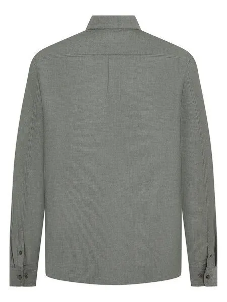 KnowledgeCotton Apparel KnowledgeCotton Apparel Langarmhemd Dune Regular Herringbone, Forrest night, – Produktbild 2 von 4