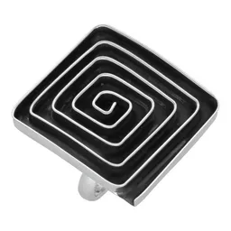pakilia pakilia Silber Ring Labyrinth eckig Fair-Trade und handmade – Produktbild 1 von 1