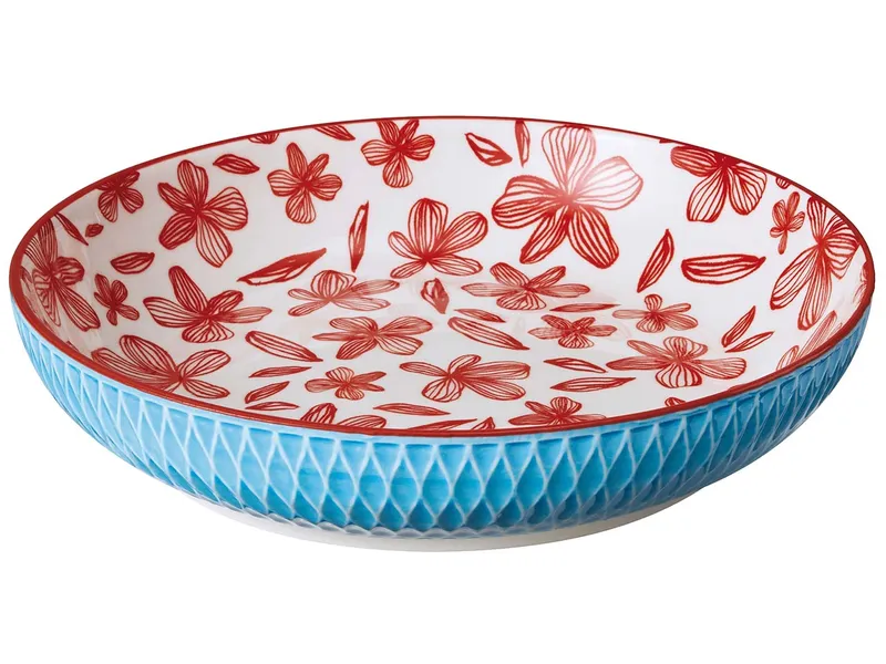 cilio cilio Schale "AMICI" aus Porzellan mit Dekor, H 4,5 cm, Ø 21,5 cm, Rauten blau – Produktbild 1 von 1