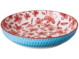 cilio cilio Schale "AMICI" aus Porzellan mit Dekor, H 4,5 cm, Ø 21,5 cm, Rauten blau – Produktbild 1 von 1