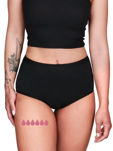 Taynie Ultra Periodenunterwäsche Biozidfrei 60°C Taynie Comfort Bamboo Ultra, Schwarz, – Produktbild 2 von 4