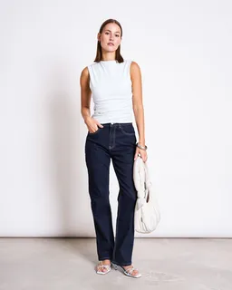 JAN N JUNE JAN 'N JUNE Damen vegan Top Ruffle Rafo Eisblau – Produktbild 1 von 1