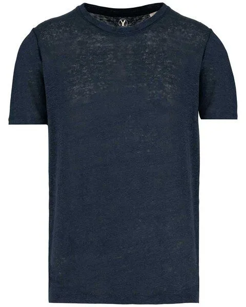 YTWOO YTWOO Herren T-Shirt Rundhalsausschnitt aus 100% nachhaltigen Leinenfasern, Navy, – Produktbild 1 von 2