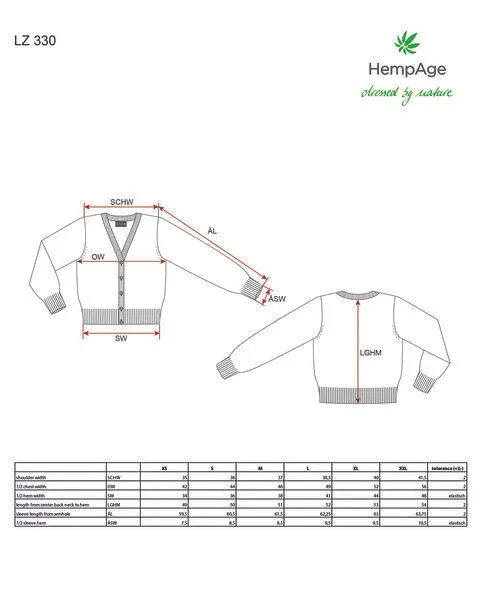 HempAge Hempage Damen Strickjacke kurz Hanf/Bio-Baumwolle, Menta, – Produktbild 4 von 4