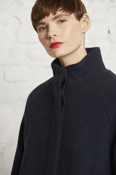 Wunderwerk Wunderwerk Damen Mantel aus Schurwolle, "O-shape coat", Blau ( 695 old navy), – Produktbild 2 von 4