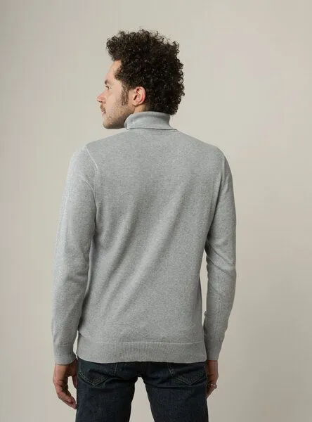 MELA Feinstrick Rollkragenpullover KANJA | von MELA | Fairtrade & GOTS zertifiziert, Grau melange, – Produktbild 3 von 4