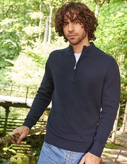 Ecologie by AWDis Ecologie by AWDis Wakhan 1/4 Zip Sustainable Sweater Troyer, Schwarz, – Produktbild 3 von 3