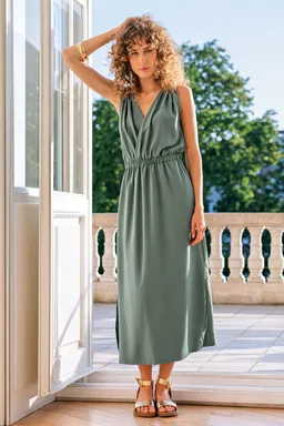 WiDDA WiDDA Damen vegan Kleid Goldi Dusty Teal – Produktbild 1 von 1