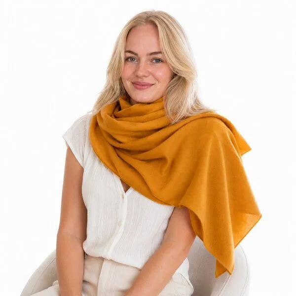 Good To Give Good To Give Leichter Sommer Schal – Umschlagtuch / Stola aus Kaschmir – Fair Trade – 200 × 100 cm, Lila, – Produktbild 2 von 3