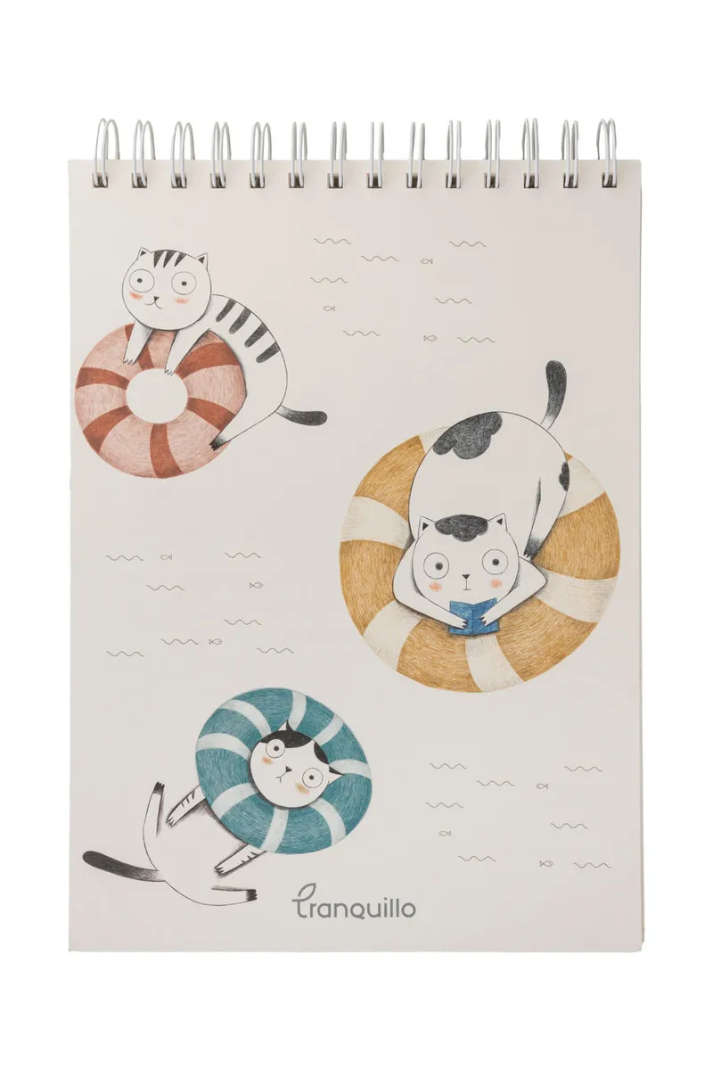 Tranquillo Zeichenblock SPLASHY CATS - white – Produktbild 1 von 2