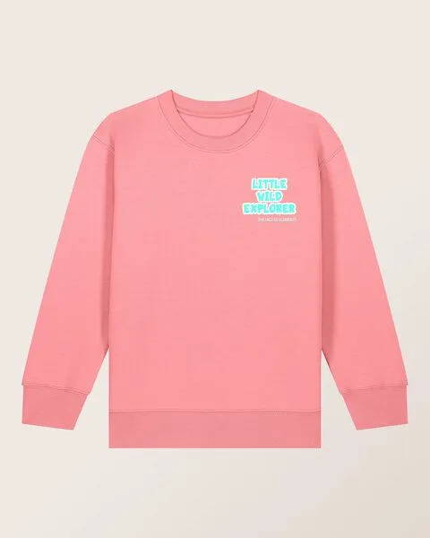 THE FACE OF ELEMENTS The Face of Elements Little Wild Explorer - Relaxed Fit Kids Sweatshirt aus 100% Bio-Baumwolle, Bubble gum (pink), – Produktbild 1 von 4