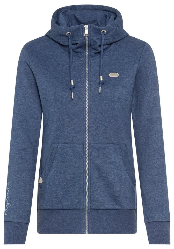 ragwear ragwear Kapuzensweatjacke NESKIA ZIP A O mit Kordelzug und Logo am Ärmel, Blau, – Produktbild 4 von 4