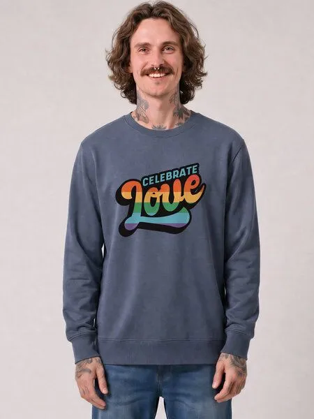 watapparel watapparel Sweatshirt Unisex Celebrate Love, Blue grey, – Produktbild 2 von 2
