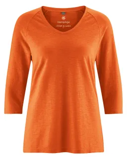 HempAge Hempage Damen vegan Raglan Shirt In Nektarinenorange – Produktbild 1 von 1