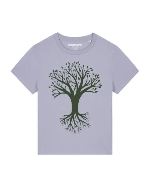 watapparel watapparel T-Shirt Frauen Baum, Lavender, – Produktbild 1 von 4