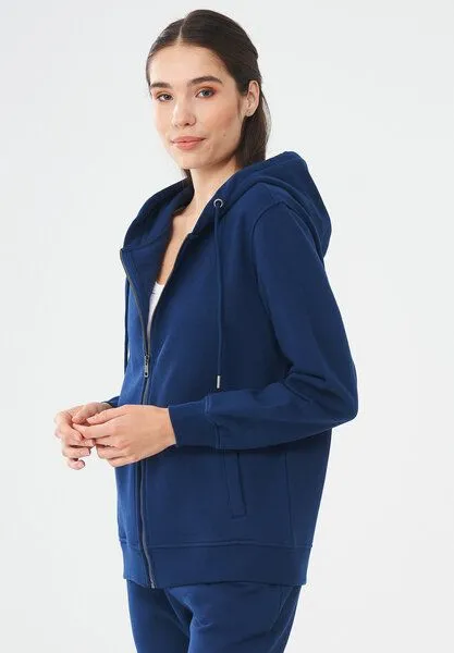 ORGANICATION ORGANICATION Sweatjacke aus Bio-Baumwolle, Navy, – Produktbild 3 von 4