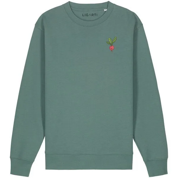 LIGARTI Bestickter Pullover – Radieschen – LIGARTI Tiermanufaktur, Waldgrün, – Produktbild 1 von 2