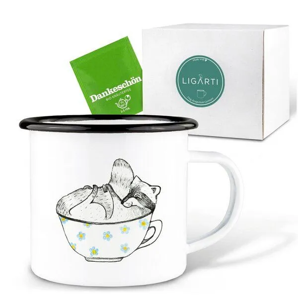 LIGARTI Emaille Tasse – Wildbärentee – LIGARTI Tiermanufaktur – Produktbild 3 von 4