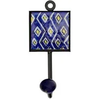 El Puente El Puente Garderobenhaken "Rauten" | Fair Trade & Handmade aus Indien, Blau,gelb,weiß, – Produktbild 1 von 1