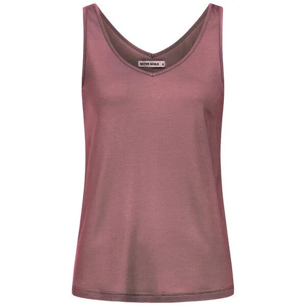 NATIVE SOULS NATIVE SOULS Lyocell Damen V-Neck Top, Dark berry, – Produktbild 1 von 1