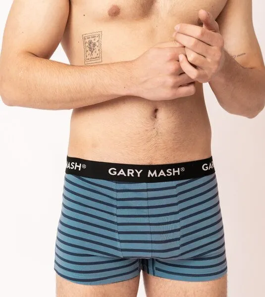 Gary Mash GARY MASH 2er-Set Bio Herren Boxerpanties, Blaue streifen (blau), – Produktbild 5 von 5