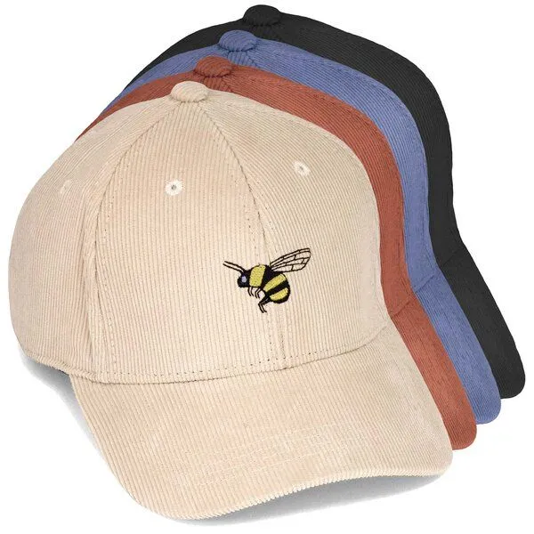 LIGARTI Bestickte Cord Cap – Brumhilde die Hummel – LIGARTI Tiermanufaktur, Sand, – Produktbild 2 von 4