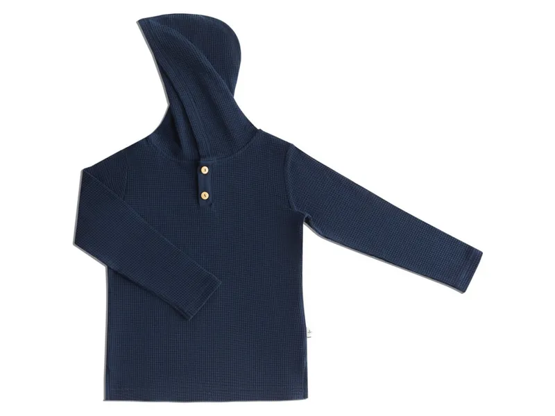 Leela Cotton Leela Cotton Baby und Kinder Shirt mit Kapuze Piqué, Blau, – Produktbild 1 von 2