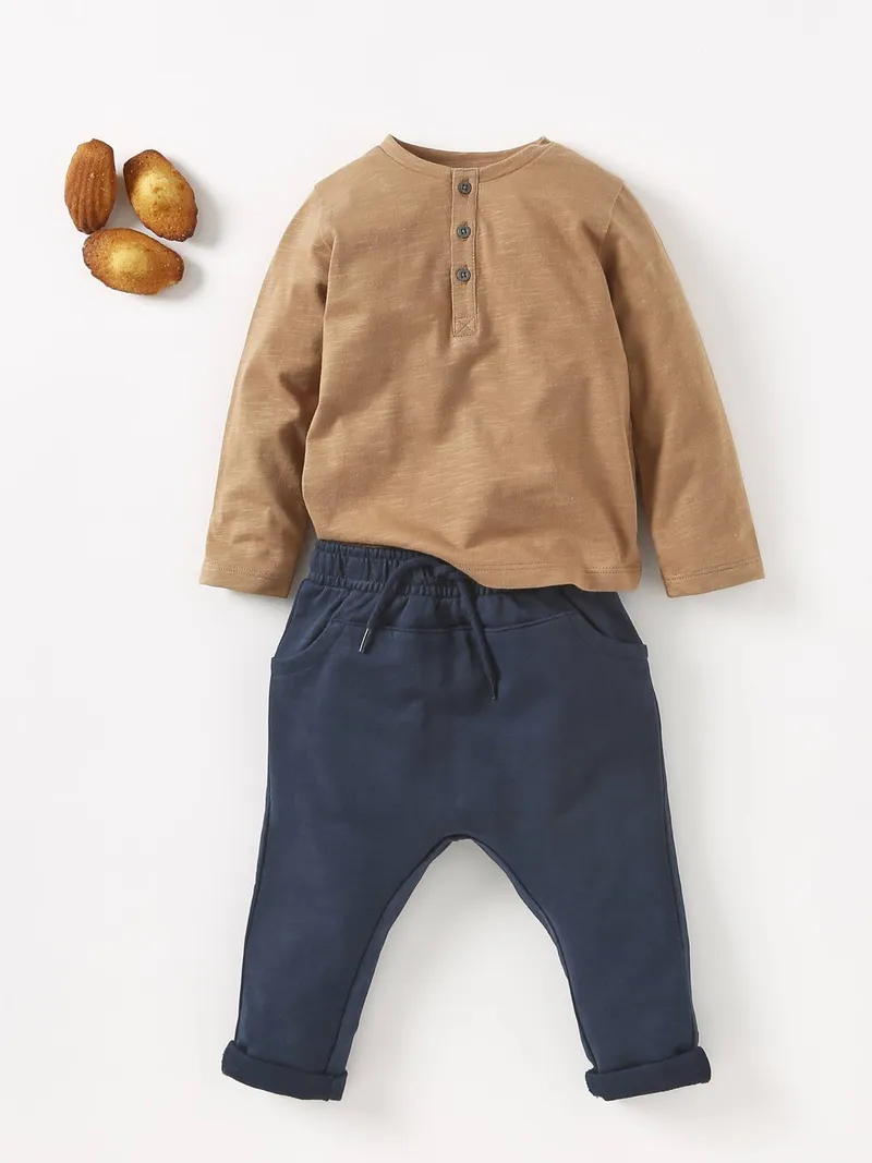 Vertbaudet Sweathose für Jungen Baby BASIC, Graublau, – Produktbild 3 von 3