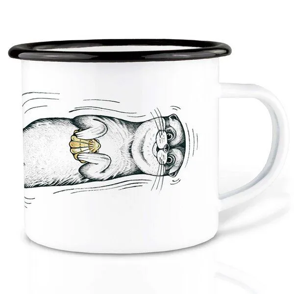 LIGARTI Emailletasse »Muschelotter« von LIGARTI | 300 oder 500 ml | handveredelt in Deutschland | Cup, Kaffeetasse, Emaillebecher, Camping Becher – Produktbild 1 von 1