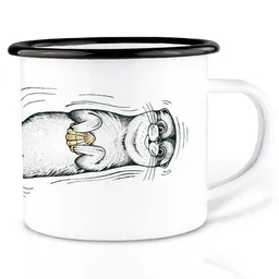 LIGARTI Emailletasse »Muschelotter« von LIGARTI | 300 oder 500 ml | handveredelt in Deutschland | Cup, Kaffeetasse, Emaillebecher, Camping Becher – Produktbild 1 von 1