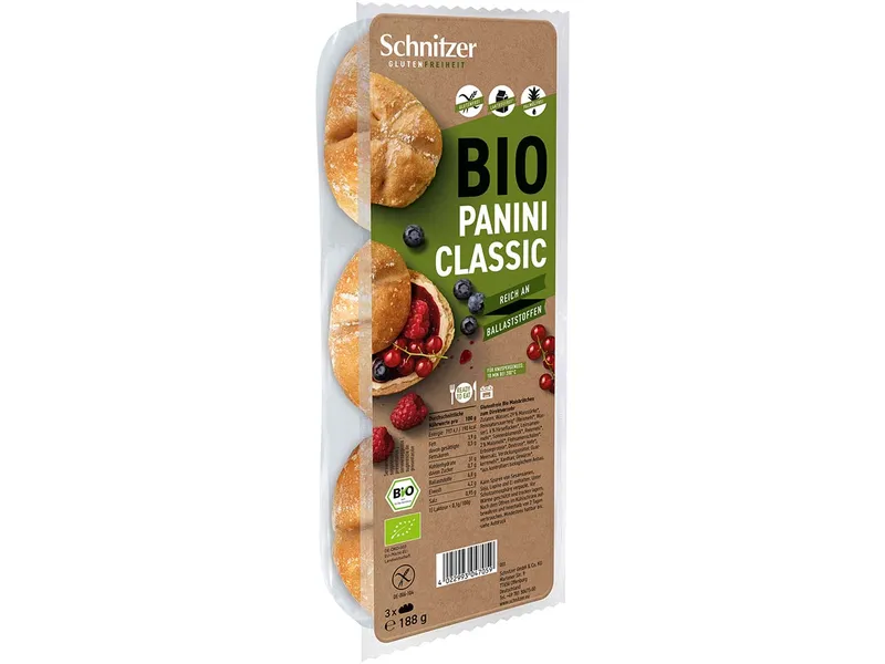 Schnitzer Schnitzer Bio-Brötchen 'Panini Classic', 3er-Pack, glutenfrei, 188 g – Produktbild 1 von 1