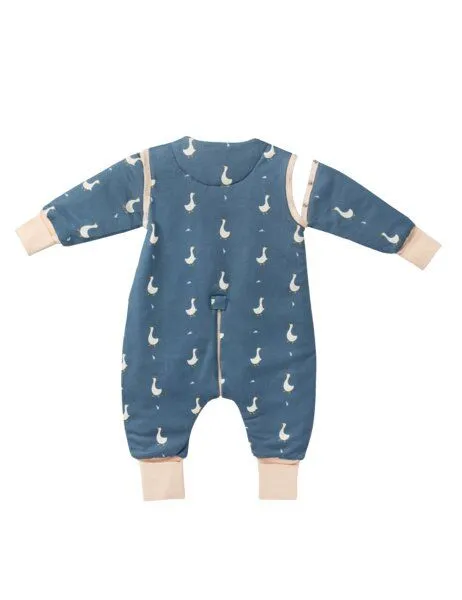 Mababu Mababu Schlafanzug & Pyjama in Einem | 0.5 TOG Schlafsack mit Füßen | Bio-Baumwolle | GOTS-zertifiziert, Goose dream, – Produktbild 3 von 4