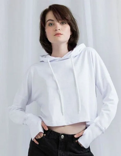 Mantis Mantis Damen Cropped Hoodie Bauchfrei --Auslaufartikel--, Weiß, – Produktbild 1 von 3