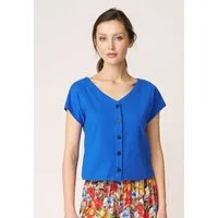 LANA Organic LANA Organic Shirt mit Knopfleiste, Modell Edda, Olympian blue, – Produktbild 1 von 1