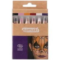 Namaki Kinder Bio-Schminkstift Set 6-teilig "Welt des Schreckens" schwarz, rosa, orange, rot, weiß, violett – Produktbild 1 von 1