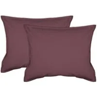 jilda-tex jilda-tex 2er Pack Kissenbezug in Stone-Washed Optik 100% Bio-Baumwolle Uni Made in Green 45x45cm 50x50cm, Mauve, – Produktbild 1 von 1