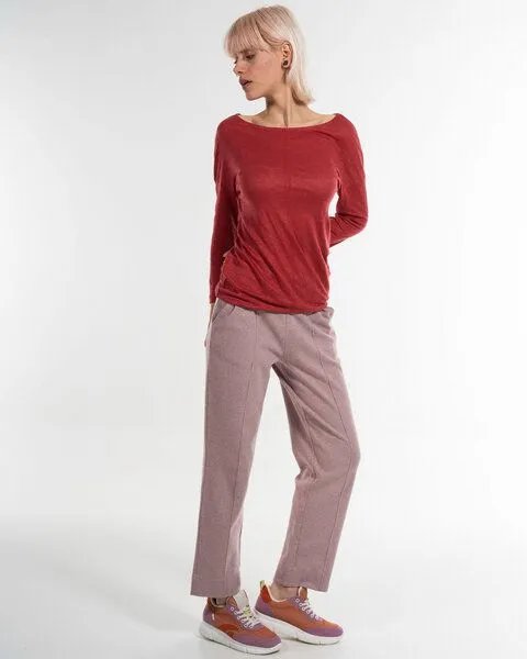 Alma & Lovis Alma & Lovis Sommer Leinenshirt aus Leinen-Jersey | Linen Pure, Rot, – Produktbild 4 von 4