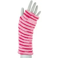 short'n'pietz short'n'pietz Schurwollhandstulpen gestreift, handgestrickt, Rosa pink, – Produktbild 1 von 1