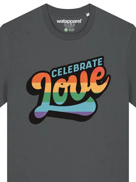 watapparel watapparel T-Shirt Unisex Celebrate Love, Anthracite, – Produktbild 3 von 3