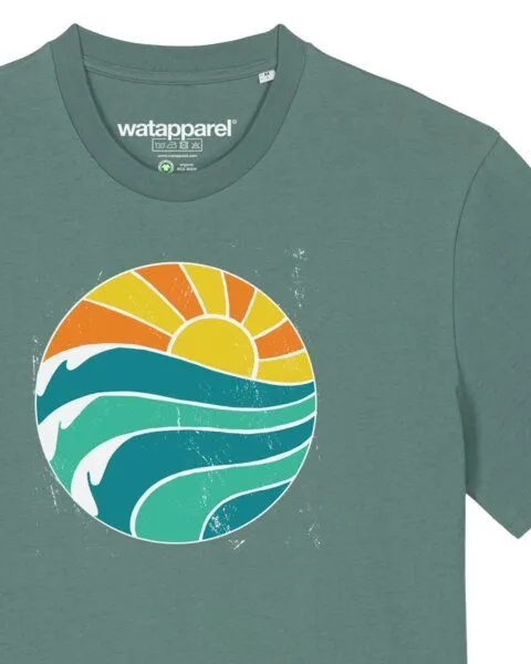 watapparel watapparel T-Shirt Unisex Summer Sun, Green bay, – Produktbild 3 von 3