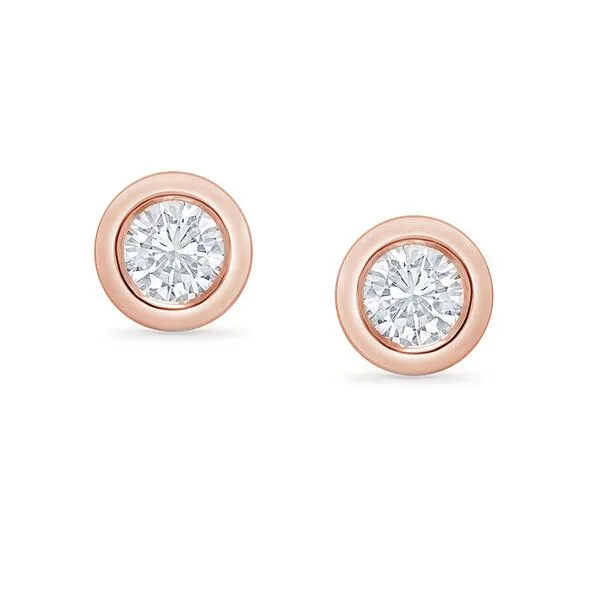 Eppi Eppi Bezelohrstecker aus Gold mit 0.3ct synthetischen Diamanten Viorica, Rosa, – Produktbild 1 von 1