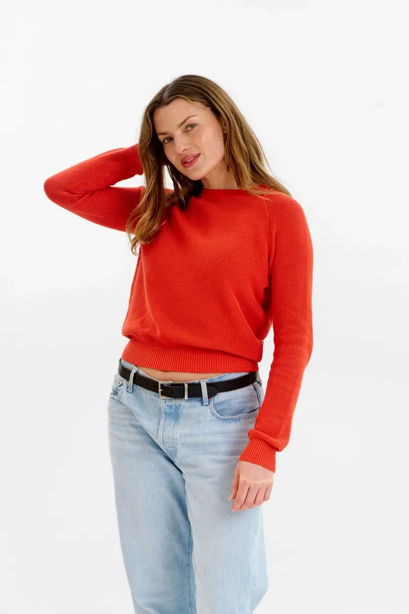 KOMODO KOMODO Damen vegan Pullover Damen Nebelrot, Rot, – Produktbild 2 von 2