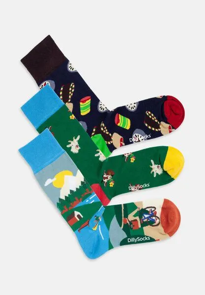 DillySocks DillySocks Socken „Swiss Alps“, Blau,grün,dunkelblau, – Produktbild 3 von 4