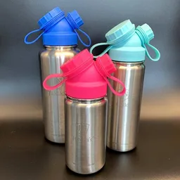 JN JuNiki's JN JuNiki's 3er Set zum Vorteilspreis: JuNiki´s®  eco line isolierte Edelstahl Trinkflasche 3 Größen mit farbigen Deckeln Blau, Türkis, Pink – Produktbild 1 von 1