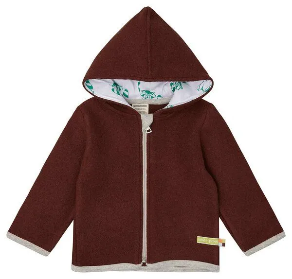 loud + proud loud + proud Babys & Kinder Wollfleece-Jacke mit Kapuze, GOTS-zertifiziert, Wood(braun), – Produktbild 1 von 3