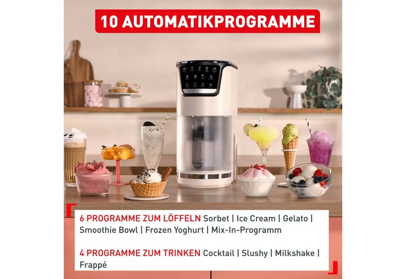Tefal Tefal Eismaschine "DOLCI" mit 10 Programmen, Weiß, – Produktbild 5 von 7