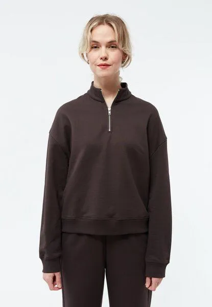 Givn Berlin Givn Berlin Zip Sweater GBMAGDA aus Bio-Baumwolle, Coffee brown, – Produktbild 1 von 4